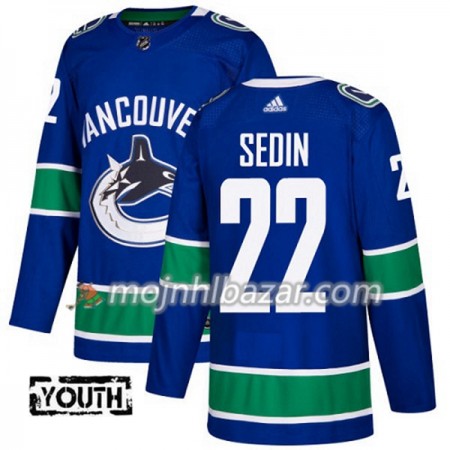 Dresovi Vancouver Canucks Daniel Sedin 22 Adidas 2017-2018 Plava Authentic - Dječji Dresovi Vancouver Canucks Daniel Sedin 22 Adidas 2017-2018 Plava Authentic - Dječji